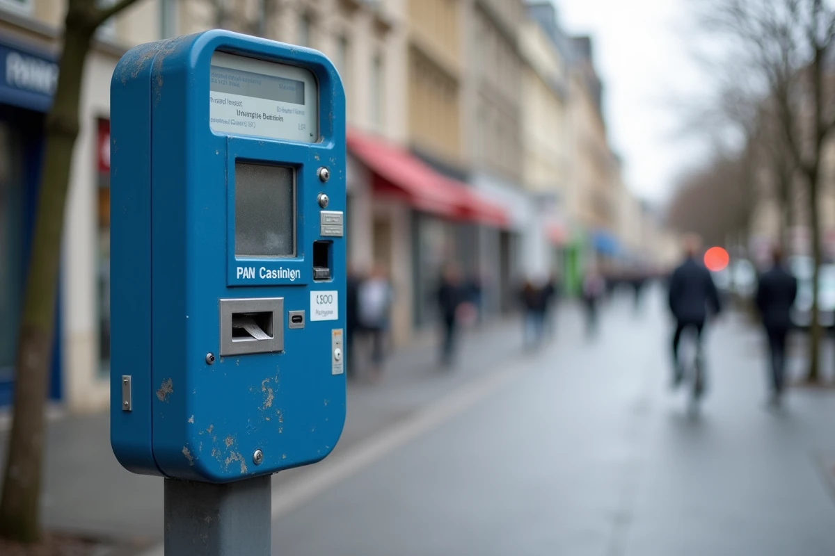 Horodateur de stationnement payant près de la plage des Deux Rives à Nancy